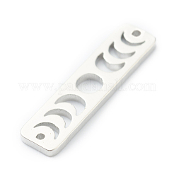 真鍮製ムーンフェイズバーリンク  長持ちメッキ  長方形  プラチナメッキ  20x5x1mm  穴：0.7mm&nbsp;KK-P001-96P