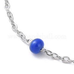 Bracelet chaîne en acier inoxydable 304 avec perles rondelles en émail&nbsp;BJEW-G683-02P