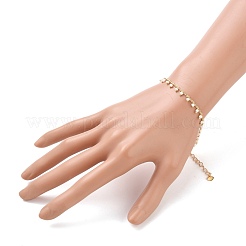 Стекло шарм браслеты BJEW-JB05600-04