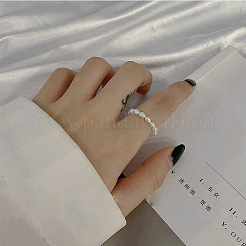 Кольца из натурального пресноводного жемчуга с бусинами WG03D15-01