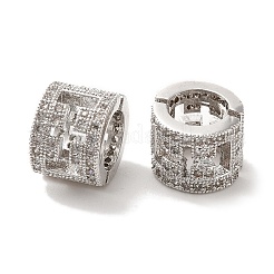 Полые колонны латунные микропаве цветные кубические цирконии европейские бусины KK-C072-16P