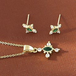 Комплект украшений из латуни с микропаве из кубического циркония FS-WG607C5-01