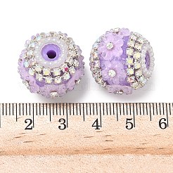 Блестящие смоляные бусины-цветы со стразами&nbsp;OACR-D310-01P-G