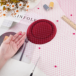 Сетка для свадебной фаты из полиэстера с синельным краем AJEW-WH0471-103C-05