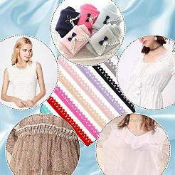 30 ярд двухцветных полиэстеровых эластичных цветочных кружевных лент OCOR-BC0006-76