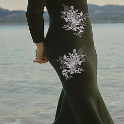 1 пара 3D цветочных аппликаций из полиэстера с вышивкой&nbsp;PATC-LP0001-35