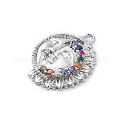 Pendentifs avec zircon cubiques à micro-pavés en laiton&nbsp;KK-D360-23P