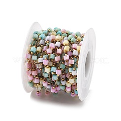 Цепи из ракушек и овальных бусин из нержавеющей стали 304&nbsp;CHS-K021-09G-04