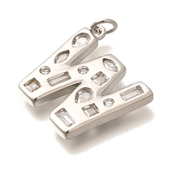 Латунные микропаве прозрачные подвески с фианитом&nbsp;KK-G521-01P-W