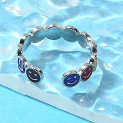 Латунные открытые манжеты для женщин RJEW-R005-03P