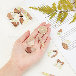 16шт 8 стильные подвески из прозрачной смолы и орехового дерева RESI-OC0001-32