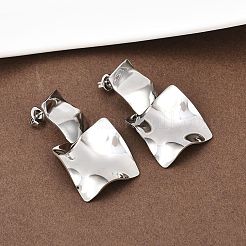 Квадратные серьги-гвоздики из нержавеющей стали 304 EJEW-K268-79A-P