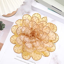 Броши из цветочной ткани со стразами&nbsp;JEWB-WH20009-06P-04