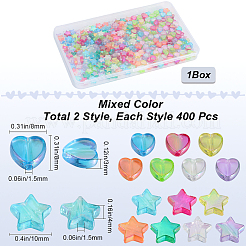 800шт 2 стиля экологически чистые прозрачные акриловые бусины TACR-SP0001-01A