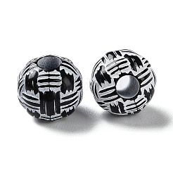 Непрозрачные акриловые европейские бусины с распылением&nbsp;SACR-P031-05B-01