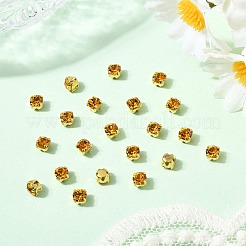 プレシオサ® マキシマ クリスタル 縫い付けカップ  チェコクリスタル  真鍮製爪付き台座付き  719 35 012 チャトン（丸）  ゴールドカラー  トパーズ 10070 個  ss12（3~3.2mm）&nbsp;Y-PRC-SS12-10070-G