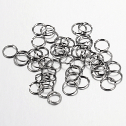 Hierro anillos del salto abierto, sin níquel, gunmetal, 21 calibre, 5x0.7mm, diámetro interior: 3.6 mm, aproximamente 2200 unidades / 100 g