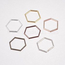 Anneaux connecteurs en alliage, hexagone, couleur mixte, 18x20x1mm