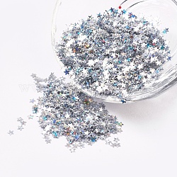 Schmuckzubehör Kunststoff Paillette / Pailletten Perlen, Stern, Silber, 2.5x2.5x0.1 mm, ca. 450000 Stk. / Pfund