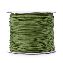 Hilo de nylon, cable de la joya de encargo de nylon para la elaboración de joyas tejidas, verde oliva oscuro, 0.6mm, alrededor de 142.16 yarda (130 m) / rollo