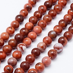 Chapelets de perles d'agate naturelle, teinte, ronde, Pérou, 8mm, Trou: 1mm, Environ 48 pcs/chapelet, 15.1 pouce (38.3 cm)