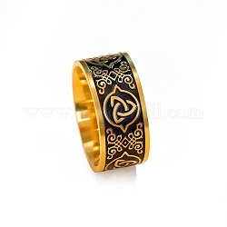 Anelli per le dita con nodo triquetra/trinity in acciaio inossidabile smaltato, anello di Claddagh, oro, diametro interno: 20mm