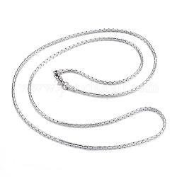 Collares de 304 acero inoxidable, Collares de la cadena del coreana, color acero inoxidable, 29.53 pulgada (75 cm)