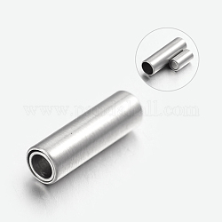 304 chiusura magnetica in acciaio inossidabile con estremità incollate, colonna, colore acciaio inossidabile, 16x5mm, Foro: 3 mm