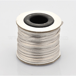 Cola de rata macrame nudo chino haciendo cuerdas redondas hilos de nylon trenzado hilos, Cordón de raso, gris claro, 2mm, alrededor de 10.93 yarda (10 m) / rollo