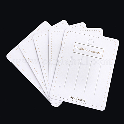 Tarjetas de cartón, utilizado para adornos para el cabello, Rectángulo, blanco, 10x7.45x0.04 cm, agujero: 7.5 mm