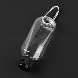 50ml tragbare Petg-Reiseflaschen mit Schlüsselbund, auslaufsichere Quetschflaschen mit Flip-Caps, Schwarz, 14.5 cm, Kapazität: 50 ml (1.69 fl. oz)