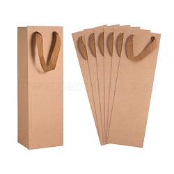 Sacs en papier kraft sacs d'alcool, rectangle, burlywood, 10.9x9x34.8 cm