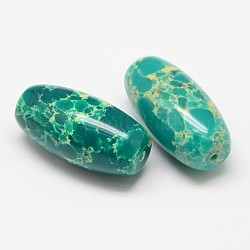 Synthetic Regalite/Imperial Jasper/Sea Sediment Jasper Beads, Dyed, Oval, Mixed Color, 30x15mm, Hole: 1.5mm