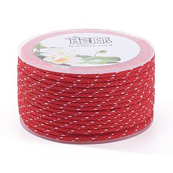 Cordones trenzados de poliéster, para hacer joyas, rojo, 2mm, alrededor de 21.87 yarda (20 m) / rollo