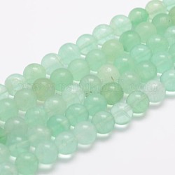 Naturel, vert fluorite brins de perles, Grade b, ronde, 8mm, Trou: 1mm, Environ 48 pcs/chapelet, 15.7 pouce