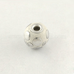 Handmade Indonesia Round Beads, with Silver Metal Color Double Alloy Core, White, 14mm, Hole: 3mm