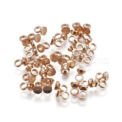 Perle pendenti in ottone con cappuccio, per ciondoli con coperchio a bolle di vetro globo, oro chiaro, 3.5x2.8mm, Foro: 1.4 mm