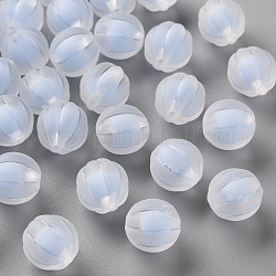 Transparente Acryl Perlen, matt, Perle in Perlen, Kürbis, Kornblumenblau, 11x11.5 mm, Bohrung: 2 mm, ca. 550 Stk. / 500 g