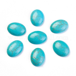 Synthetic Turquoise Cabochons, Oval, Dark Turquoise, 20x15x6mm