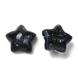 Cabochon in resina epossidica trasparente, con paillettes in pvc, stella, nero, 16x16x8.5mm