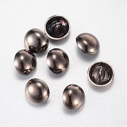 Alloy Shank Buttons, 1-Hole, Dome/Half Round, Gunmetal, 27x17.5mm, Hole: 1.5mm