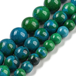 Perline Chrysocolla fili sintetici, tinto, tondo, 4mm, Foro: 0.8 mm, 14.96' (38 cm), circa: 94 pz / capo