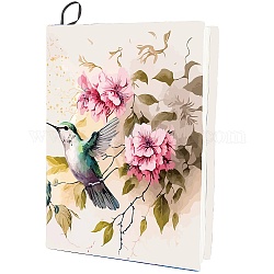CRASPIRE Bird Stretchable Book Cover Hummingbird Animal Flower Washable Reusable Large Nylon Book Protector 9.4x15.7 Inch Elastic Notebook Wraps Suitable for Most Hardcover Books Office