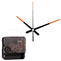 Mécanisme de mouvement d'horloge à arbre long en plastique, avec pointeur en aluminium, noir, 56x56x16mm, pin: 18.5x6 mm