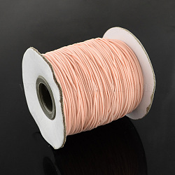 Cordon élastique rond, avec l'extérieur en nylon et caoutchouc à l'intérieur, peachpuff, 1mm, environ 109.36 yards (100 m)/rouleau