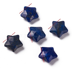 Lapis lazuli naturale incanta, stella, sfaccettato, 13~13.5x14~14.5x6~6.5mm, Foro: 0.8 mm