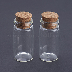 Botella de deseo de vidrio, contenedores de abalorios, con tapón de corcho, Claro, 55x24mm, cuello de botella: 20.5 mm de diámetro, capacidad: 12ml (0.4 fl. oz)
