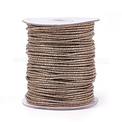 Cordón de poliéster, vara de oro oscuro, 2.5 mm, 50 yardas / rollo (150 pies / rollo)