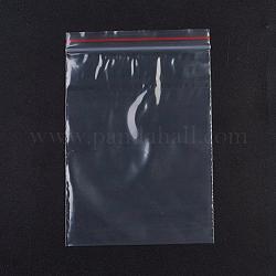 プラスチックジップロックバッグ  再封可能な包装袋  トップシール  セルフシールバッグ  長方形  レッド  13x9cm  片側の厚さ：1.8ミル（0.045mm）  100個/袋