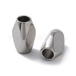 303 perline in acciaio inossidabile, ovale, colore acciaio inossidabile, 7x4x4mm, Foro: 2.5 mm